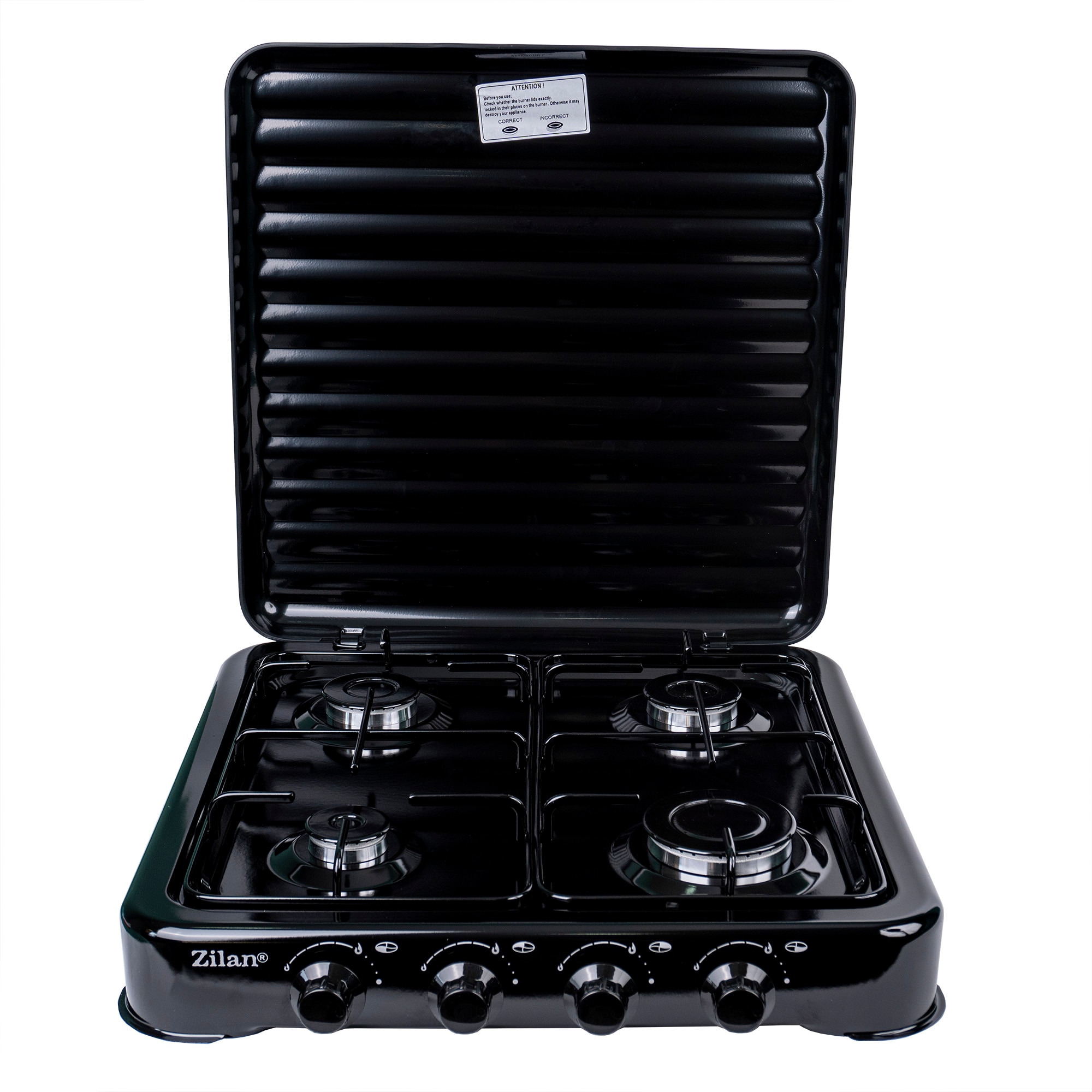 Aragaz 4 ochiuri ZILAN ZLN7079, Negru Alimentare GPL butelie