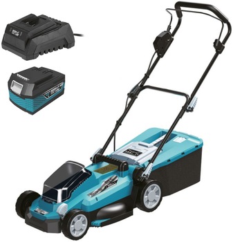 Masina gazon Dedra DED7198, latime lucru 33 cm, volum cos 30 L, acumulator DED7034 4Ah/18V, incarcator DED7038 Masina gazon Dedra DED7198, latime lucru 33 cm, volum cos 30 L, acumulator DED7034 4Ah/18V, incarcator DED7038