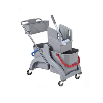 Carucior cu storcator si 2 galeti 25L Raki culoare gri curatenie profesionala Carucior cu storcator si 2 galeti 25L Raki culoare gri curatenie profesionala