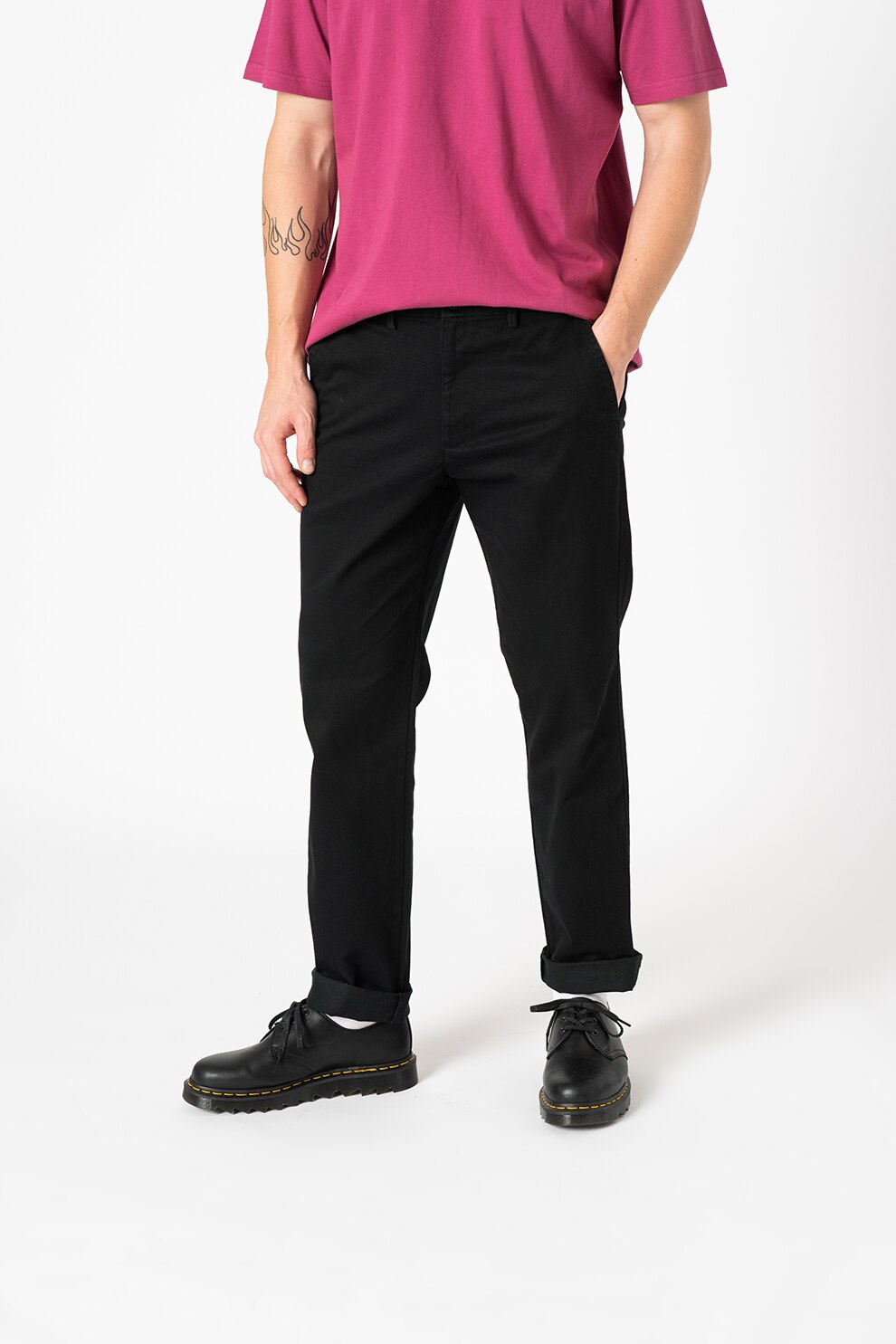 GAP, Pantaloni chino cu croiala dreapta, Bleumarin inchis