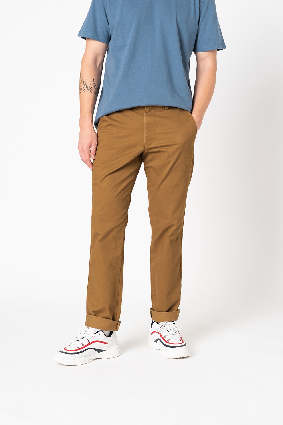 GAP, Pantaloni chino cu croiala dreapta, Kaki