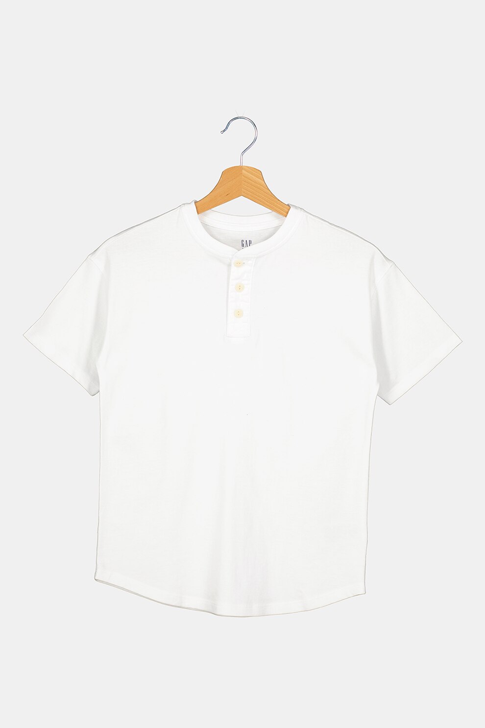GAP, Tricou henley din bumbac organic, Alb