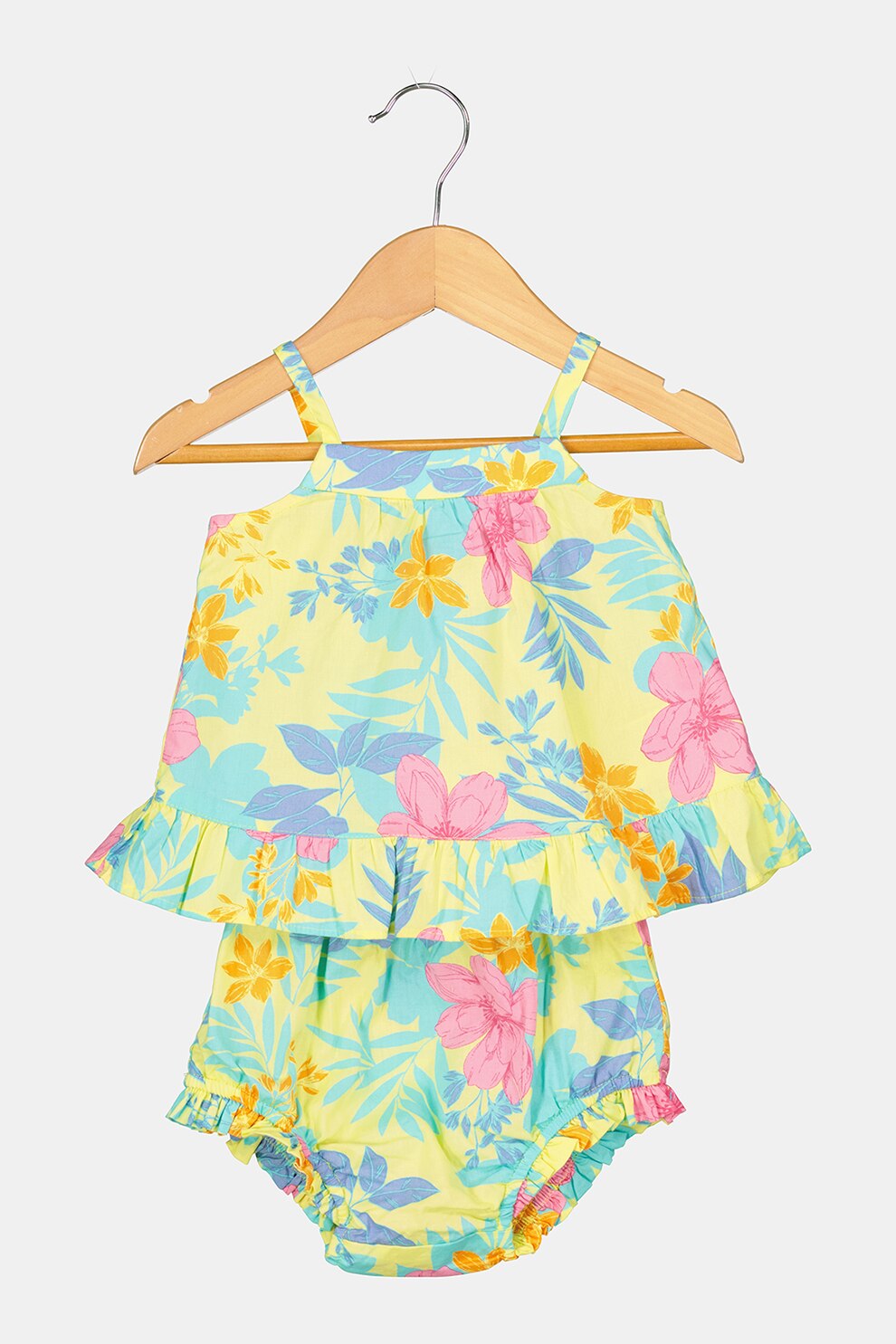 GAP, Set de top si slip de plaja, Galben/Roz/Oranj