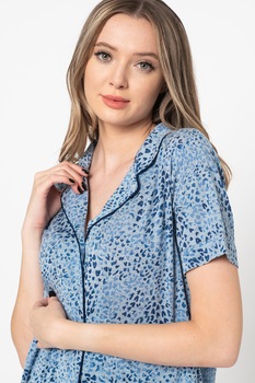 GAP, Camasa de pijama cu imprimeu, Albastru azur GAP, Camasa de pijama cu imprimeu, Albastru azur