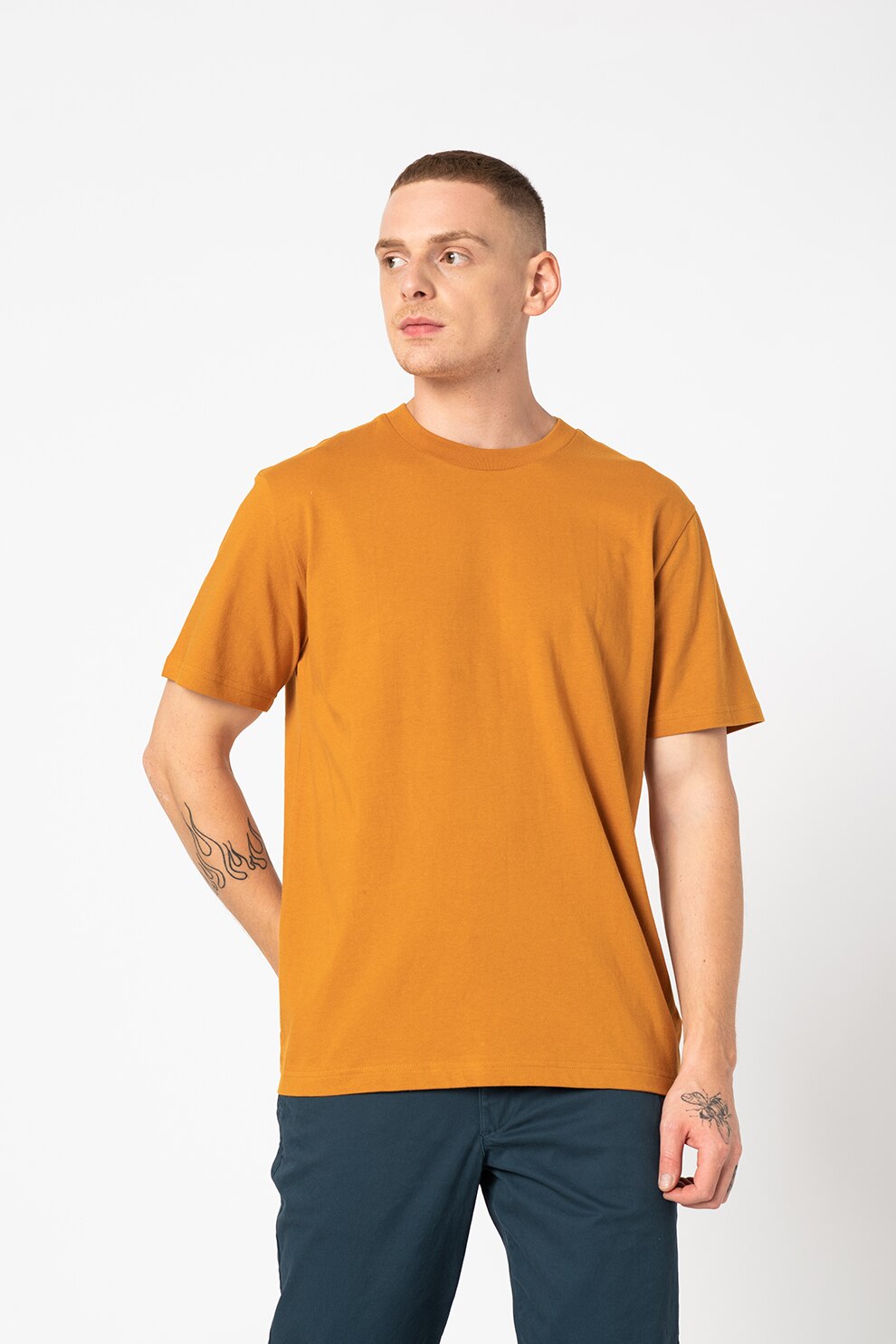 GAP, Tricou relaxed fit de bumbac organic, Galben mustar