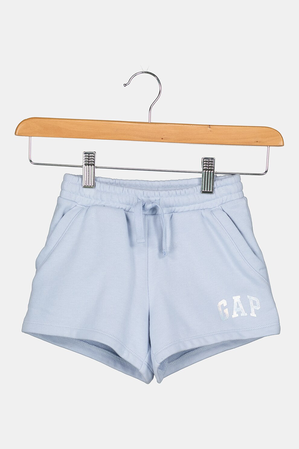 GAP, Pantaloni scurti cu snur de ajustare si talie elastica, Albastru pastel