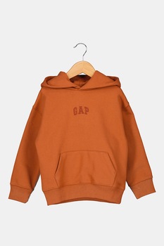 GAP, Hanorac din amestec de bumbac organic cu detaliu logo, Rosu caramiziu GAP, Hanorac din amestec de bumbac organic cu detaliu logo, Rosu caramiziu