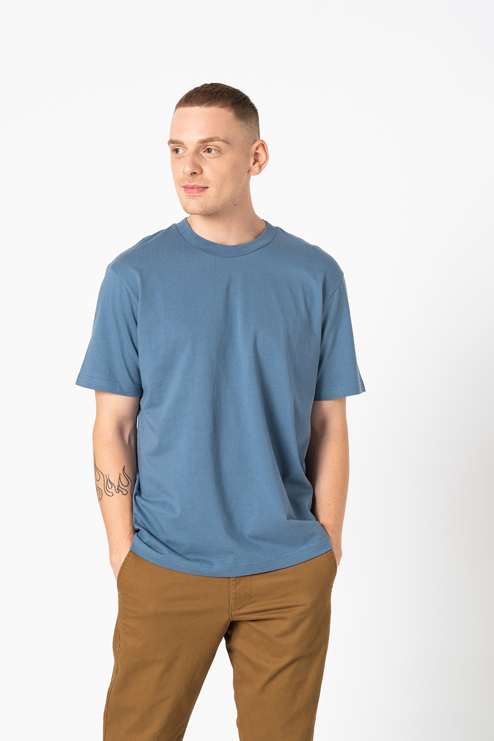 GAP, Tricou relaxed fit de bumbac organic, Albastru lavanda