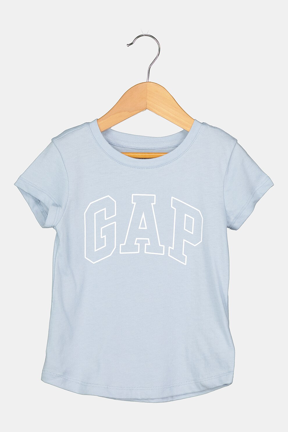 GAP, Tricou din bumbac organic cu imprimeu logo, Albastru azur