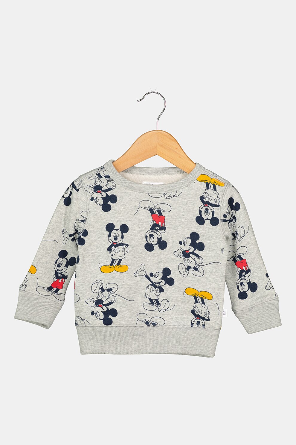 GAP, Bluza sport cu imprimeu cu Mickey Mouse, Gri melange