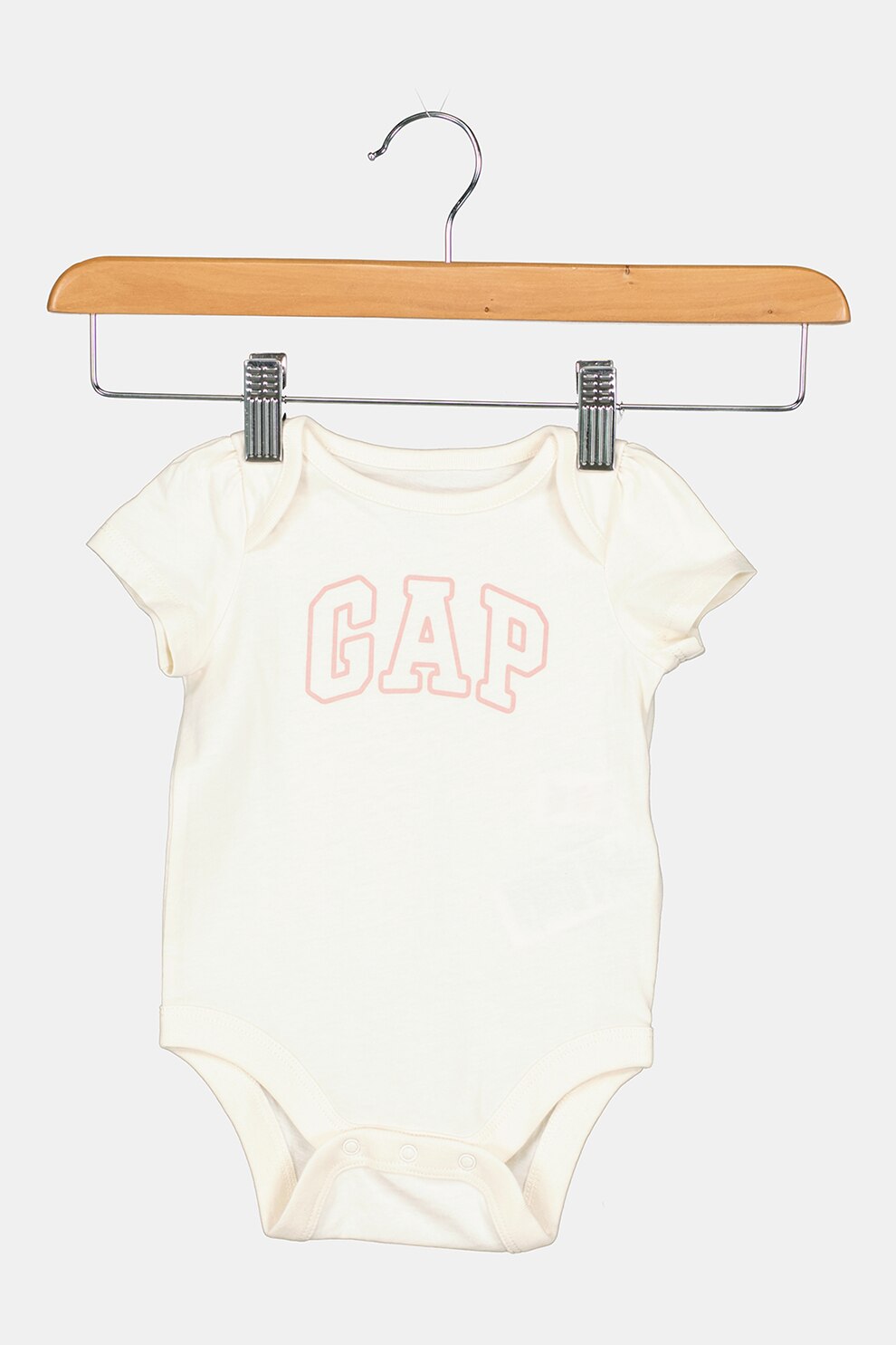 GAP, Body cu maneci scurte si logo, Alb