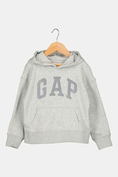 GAP, Hanorac cu imprimeu si buzunar kangaroo, Gri melange GAP, Hanorac cu imprimeu si buzunar kangaroo, Gri melange