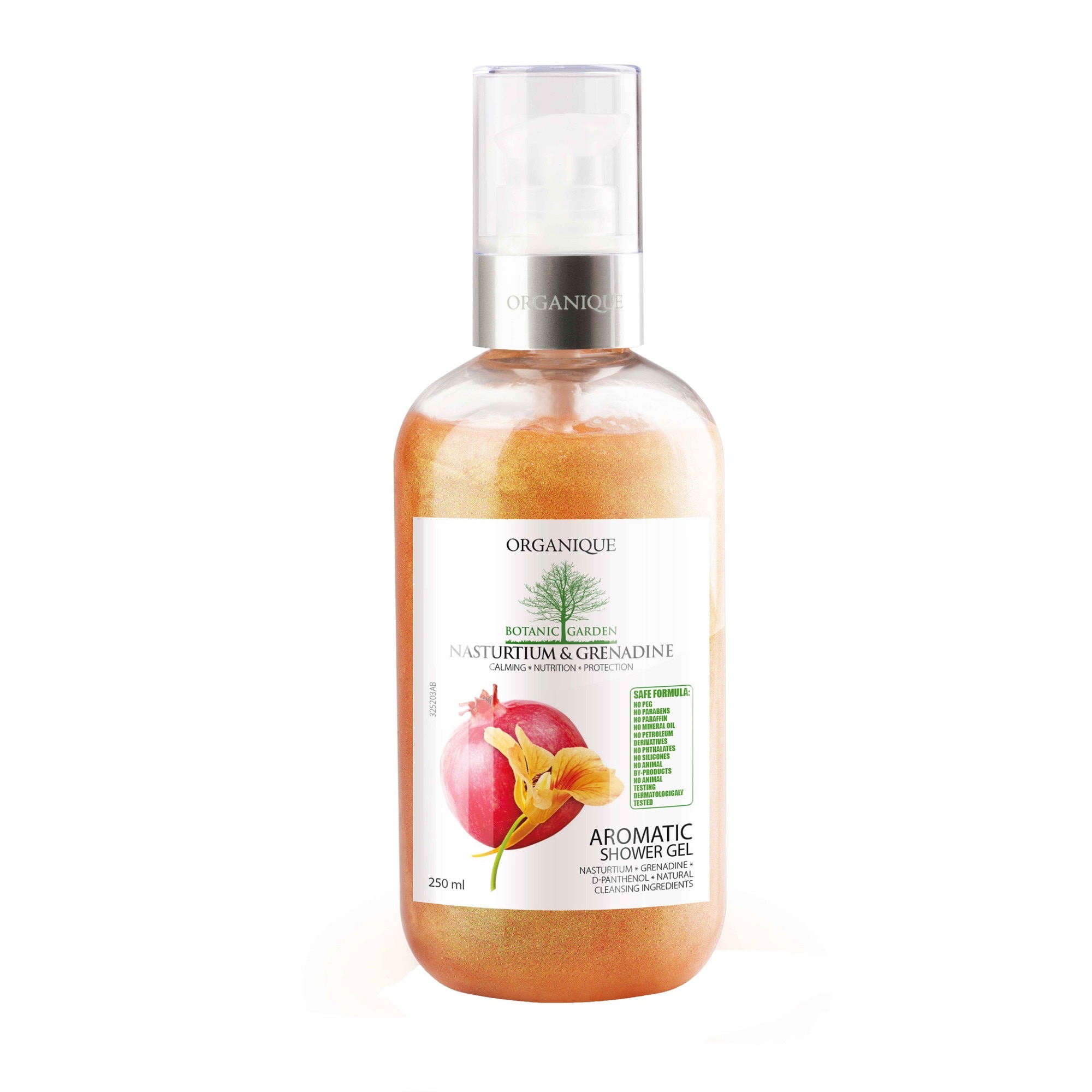 Gel de dus Organique cu nasturel si rodie, 250 ml