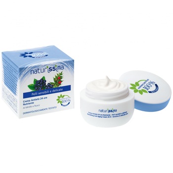 Crema anti-rid Naturissima pentru ten sensibil si delicat cu afine si ghimpe, 50 ml Crema anti-rid Naturissima pentru ten sensibil si delicat cu afine si ghimpe, 50 ml