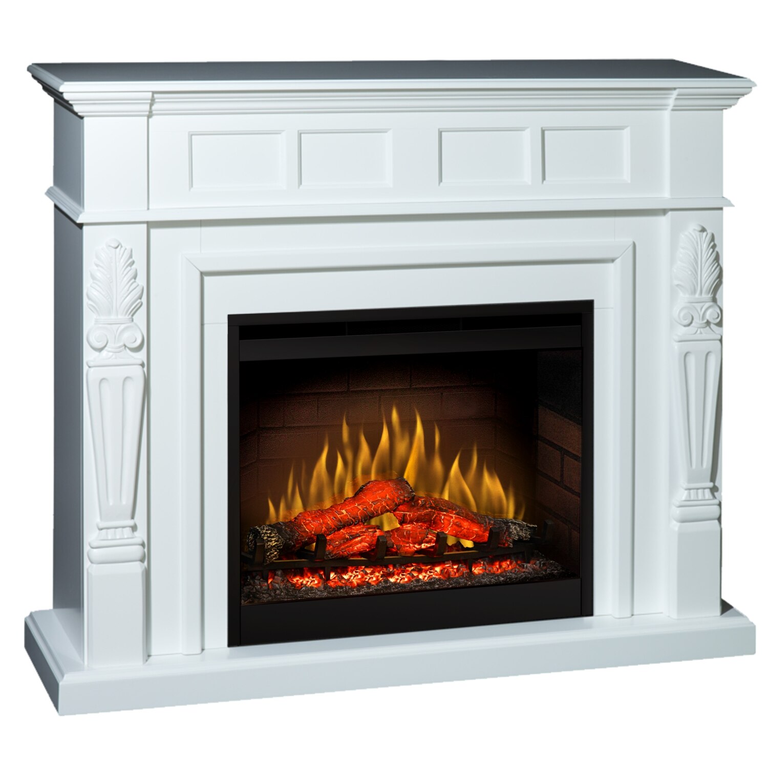 Semineu electric Torchiere Alb cu focar electric 3D Dimplex Optiflame ...