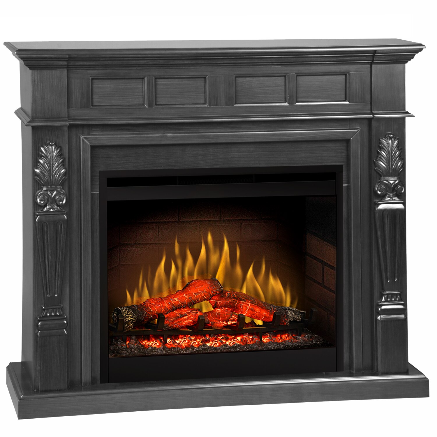 Semineu electric Torchiere Ash Grey cu focar electric 3D Dimplex Optiflame DF2608 si sunet