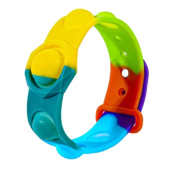 Bratara Antistres ASKSA, Push Pop Bubble Sensory Fidget, ADHD, Anti-anxietate, Pentru copii si adulti, Multicolor Bratara Antistres ASKSA, Push Pop Bubble Sensory Fidget, ADHD, Anti-anxietate, Pentru copii si adulti, Multicolor