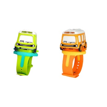 Set jucarie pentru copii, Flippy, masina-ceas verde si portocalie Set jucarie pentru copii, Flippy, masina-ceas verde si portocalie