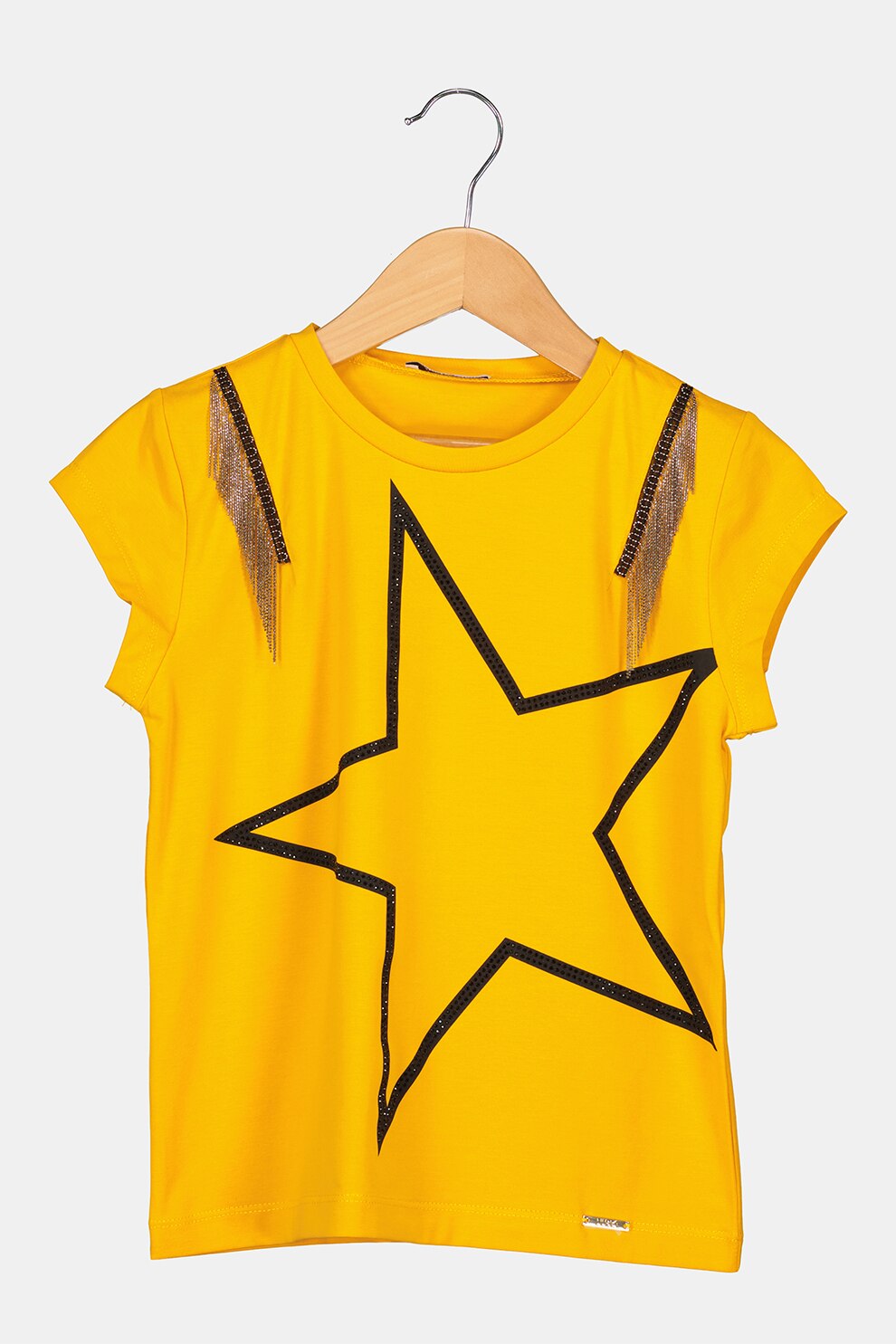 Liu Jo, Tricou cu stele si strasuri, Galben/Negru