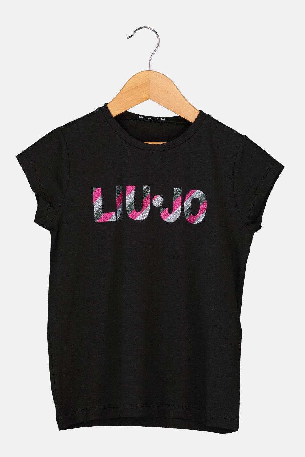 Liu Jo, Tricou cu logo stralucitor, Negru/Roz