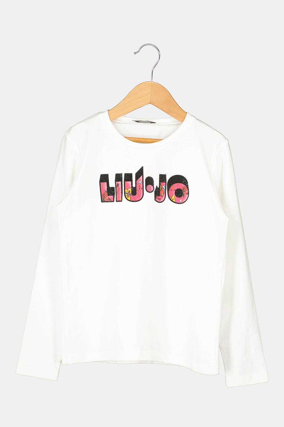 Liu Jo, Bluza cu imprimeu logo, Alb/Roz