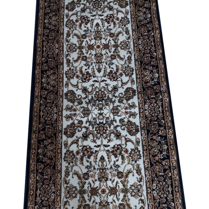 Traversa Covor Consonas, model floral, crem/albastru, 120cm x 600cm, 36080/8