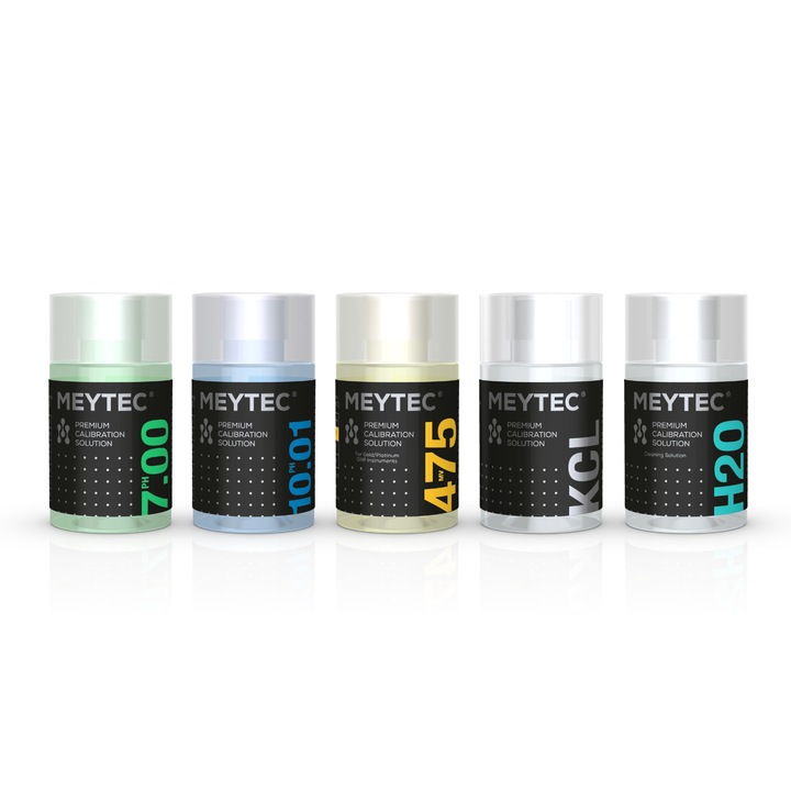 Set solutii intretinere piscina, Meytec, 5x60 ml
