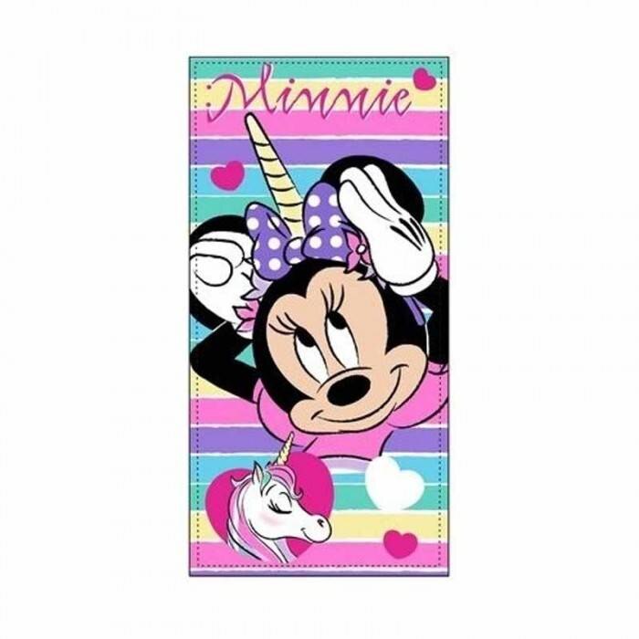 Prosop pentru plaja microfibra Minnie Mouse 140 x 70 cm Mov/Roz