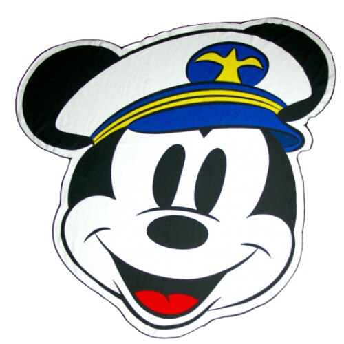 Prosop plaja microfibra forma Mickey Mouse 128x140 cm Alb/Negru