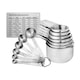 Set 13 ustensile pentru bucatarie cu 6 linguri de masurat si 6 cupe de masurat, tabel pentru masurare cu suport magnetic, otel inoxidabil