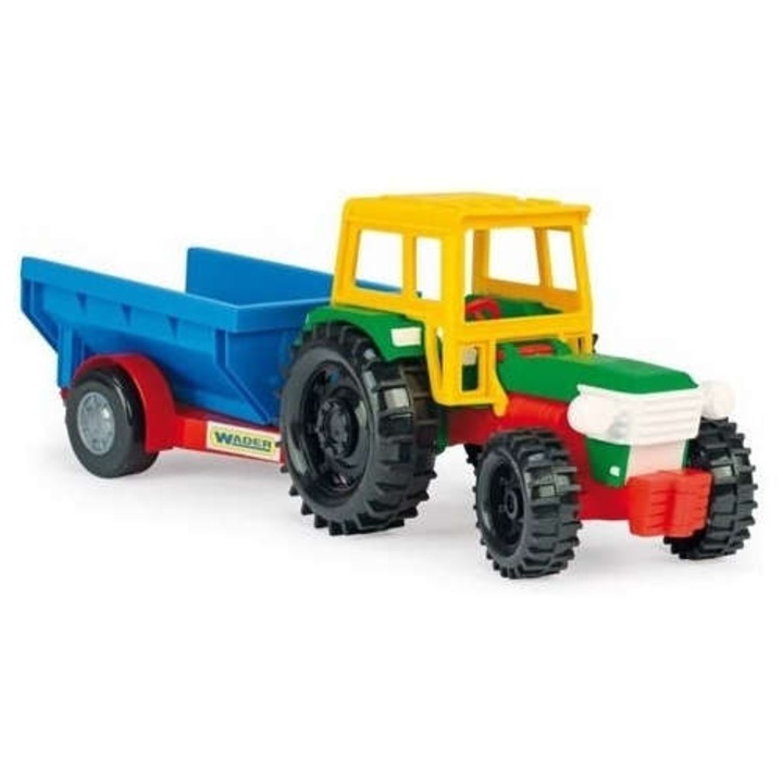 Tractor + Remorca jucarie, Wader, Multicolor