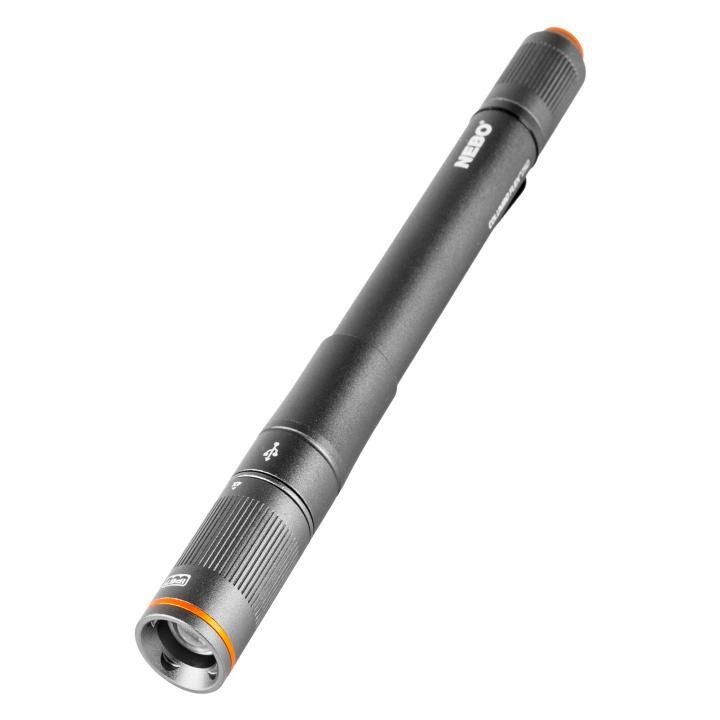 Фенер NEBO NEB-POC-0008-G Pen Light Columbo 250 RC/Flex, Тънък, Метал, Тъмносив