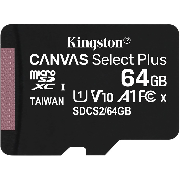 Card de memorie Kingston Select Plus MicroSD, 64GB, Class 10, UHS-I