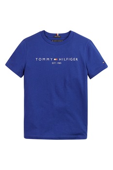 Tommy Hilfiger, Tricou de bumbac organic cu imprimeu logo, Bleumarin Tommy Hilfiger, Tricou de bumbac organic cu imprimeu logo, Bleumarin