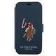 US Polo iPhone 12/12 Pro 6,1" készülékhez könyv tok Polo Embroidery Collection tengerészkék