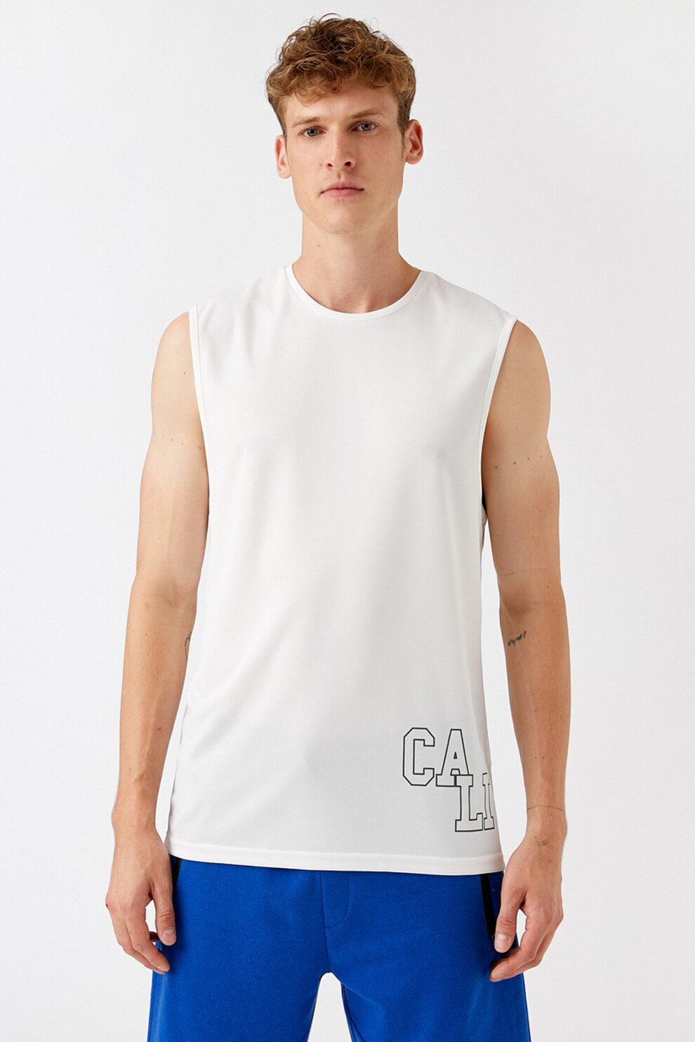 KOTON, Top cu detaliu text, Alb, S