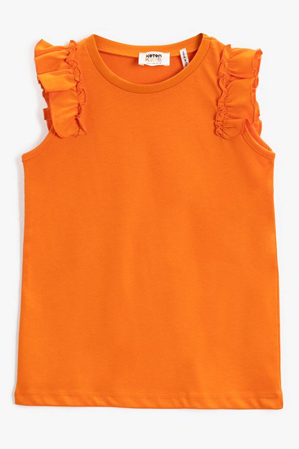 KOTON, Top cu insertii cu volane, Oranj mandarina