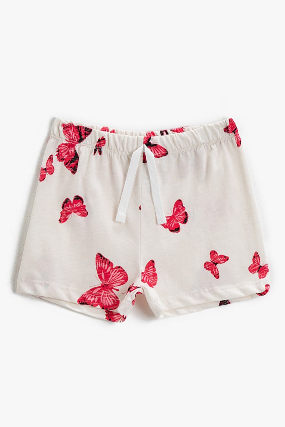 KOTON, Pantaloni scurti din bumbac cu imprimeu, Alb prafuit/Rosu/Negru