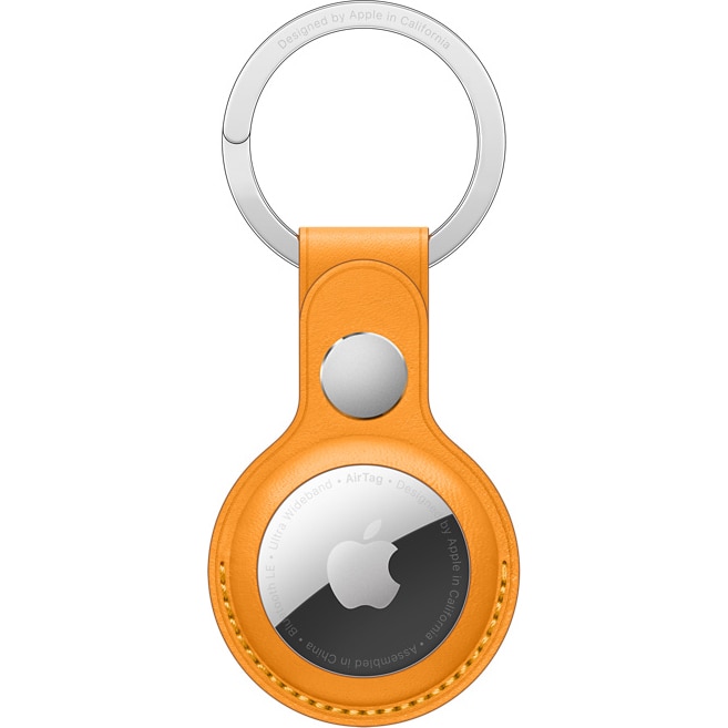 AirTag Leather Key Ring pentru AirTag Apple, California Poppy