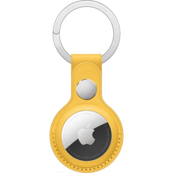 AirTag Leather Key Ring pentru AirTag Apple, Meyer Lemon AirTag Leather Key Ring pentru AirTag Apple, Meyer Lemon
