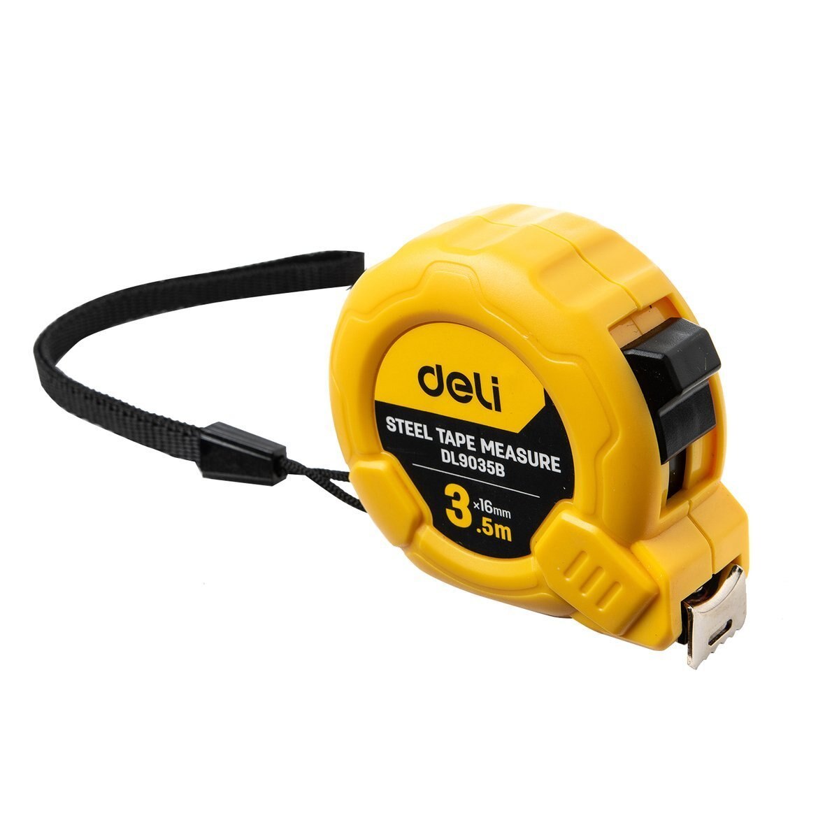 Ruleta din otel Deli Tools EDL9003B 3.5m / 16mm, Galben