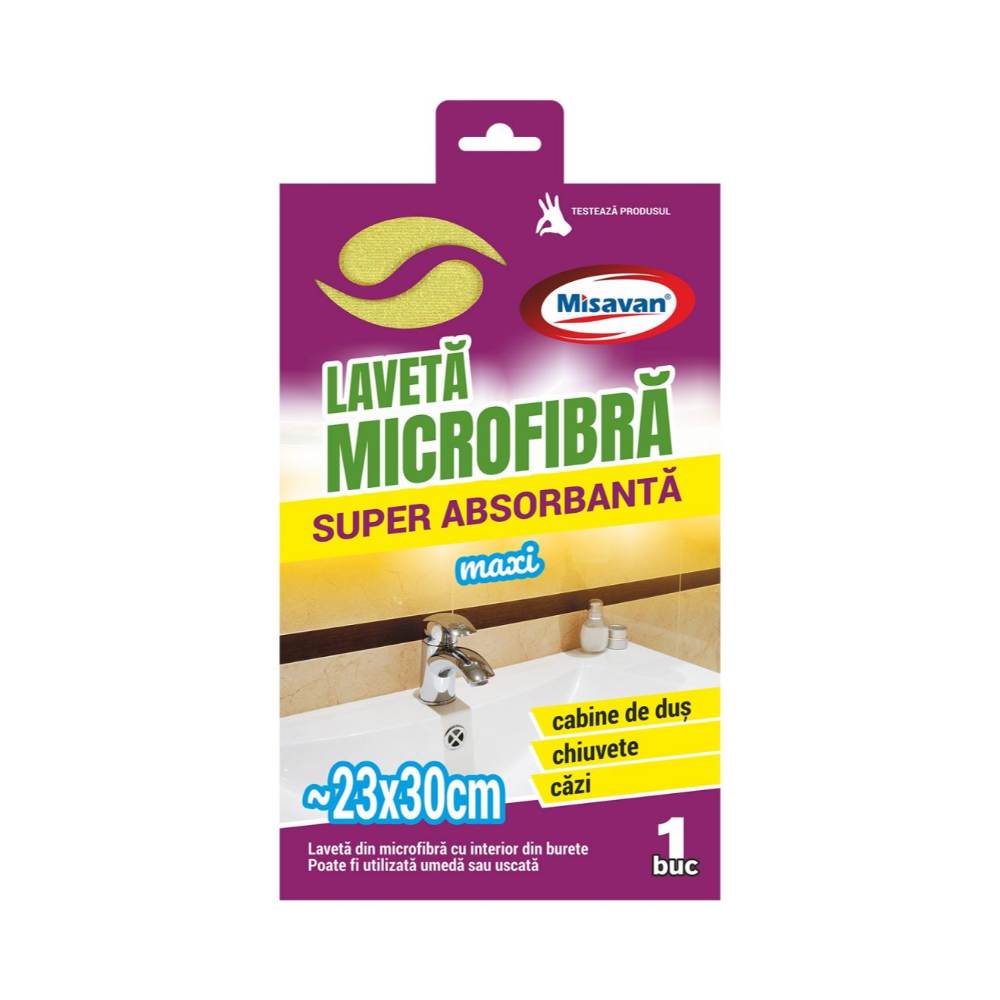 Laveta Maxi din Microfibra Super Absorbanta Misavan, 30x24 cm
