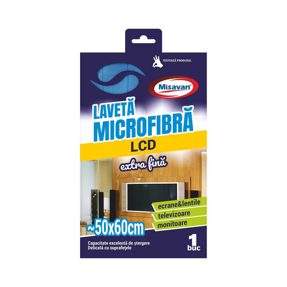 Laveta din Microfibra Extra Fina pentru LCD Misavan, 40x40 cm