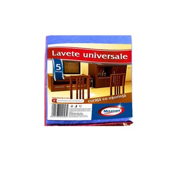 Set 5 Lavete Universale din Microfibra Misavan, 38x32 cm, Diverse Culori Set 5 Lavete Universale din Microfibra Misavan, 38x32 cm, Diverse Culori