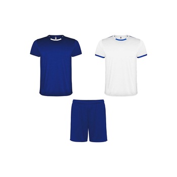 Set 3 Piese Echipament Sportiv RACING, Roly, Unisex, Alb / Albastru