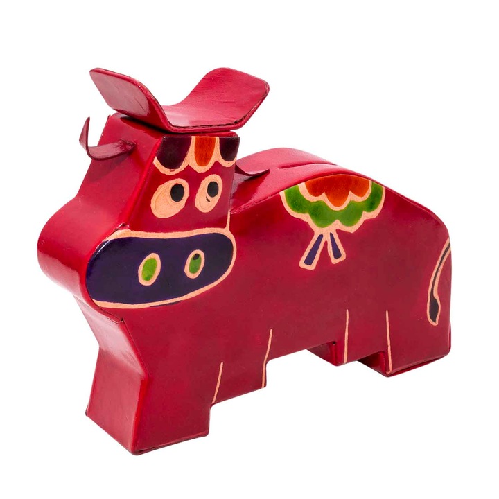 Pusculita din piele, forma si imagine vacuta, 15 x 18 cm