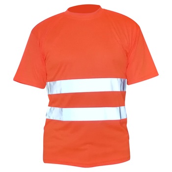 Tricou clasic inalta vizibilitate orange benzi reflectorizante marimea XL ENERGO