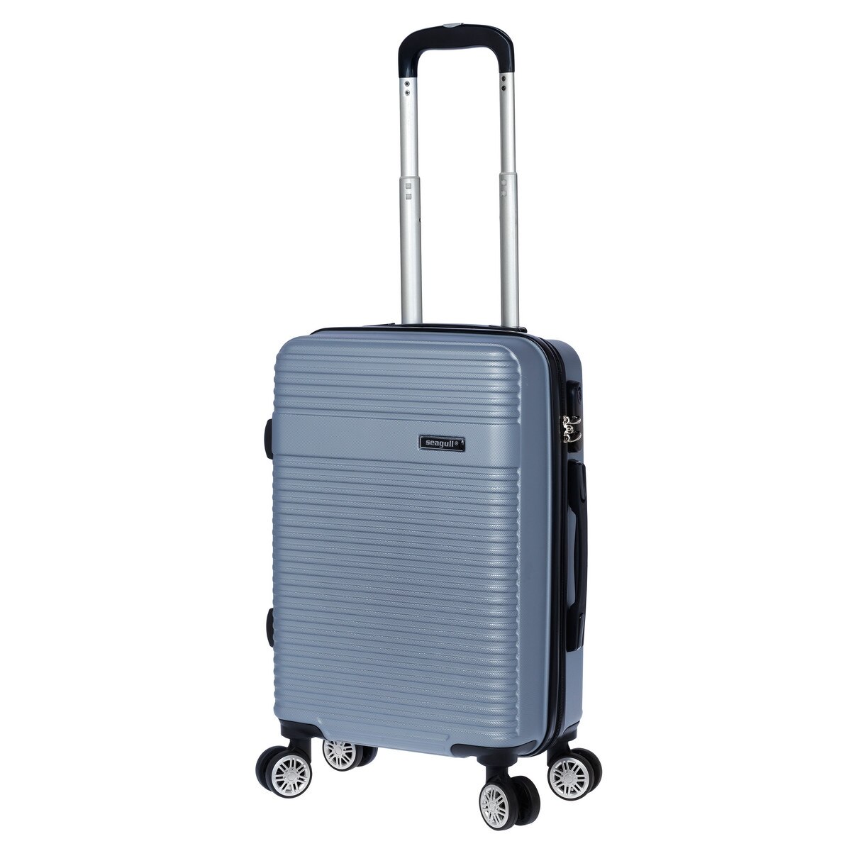 Troler Cabina, Seagull, ABS, 4 Roti Duble, Cifru, SG 170 - 55 cm, Argintiu