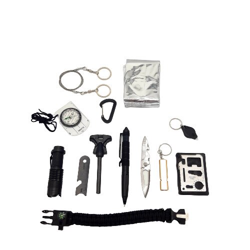 Kit Pentru Supravietuire si drumetie Multifunctional 12 in 1