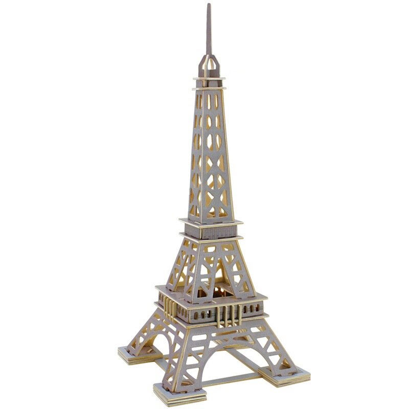 Puzzle 3D Turnul Eiffel, Lemn, 63 piese